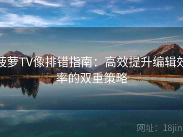 菠萝TV像排错指南：高效提升编辑效率的双重策略