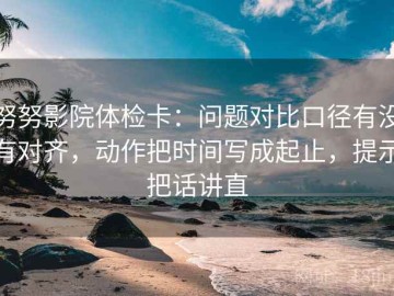努努影院体检卡：问题对比口径有没有对齐，动作把时间写成起止，提示把话讲直