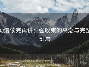 动漫读完再讲：强收束的高潮与完整引用