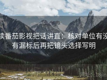 读番茄影视把话讲直：核对单位有没有漏标后再把镜头选择写明