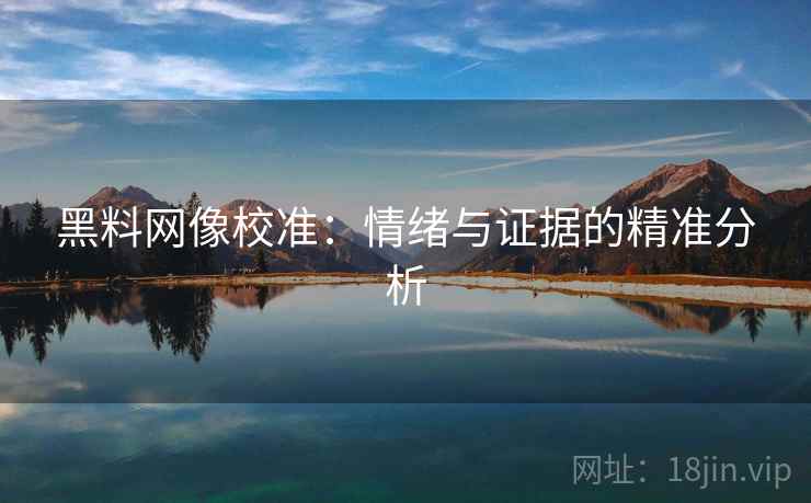 黑料网像校准：情绪与证据的精准分析