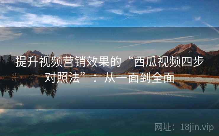 提升视频营销效果的“西瓜视频四步对照法”：从一面到全面